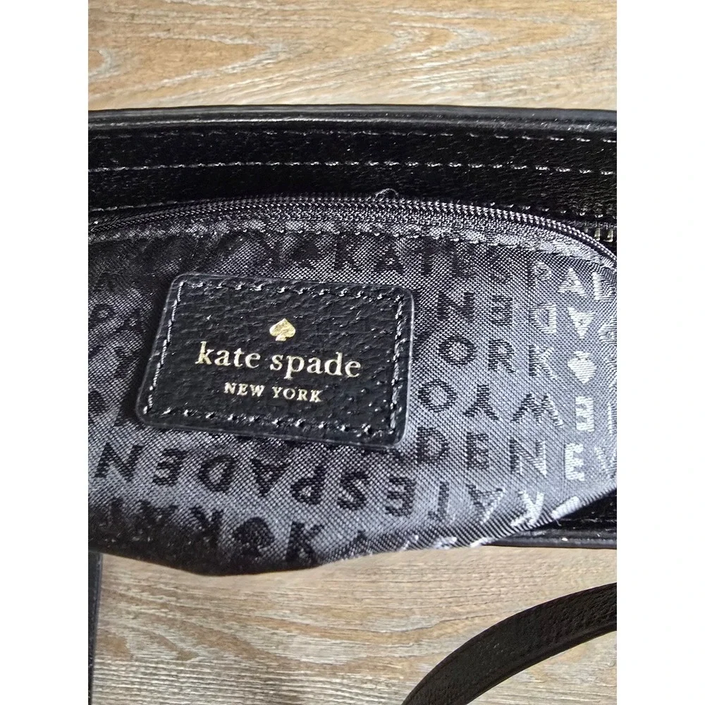 Kate Spade Black Pebled Leather Grand Street Hayden Crossbody Bag Women Small
